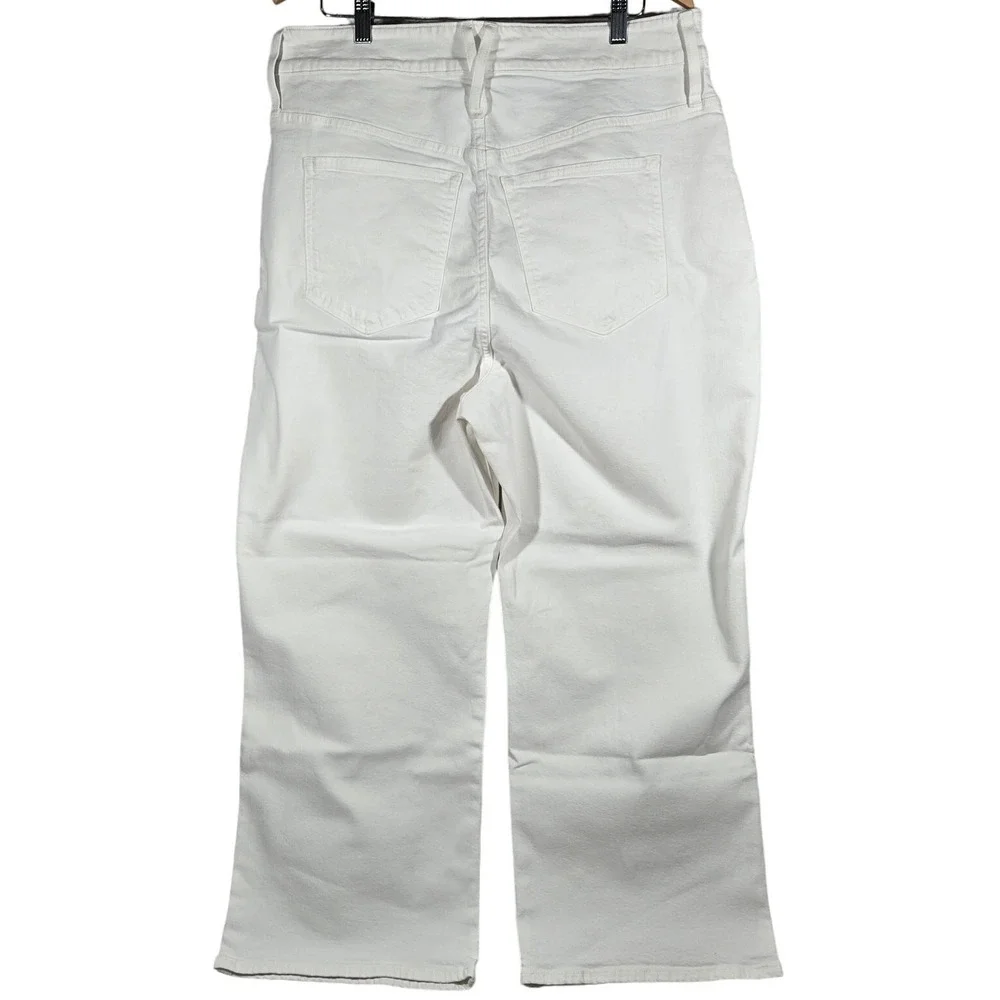 J.Crew Curvy Slim Wide Leg Jeans‎ White Denim High Rise BX828 Size 34 NEW